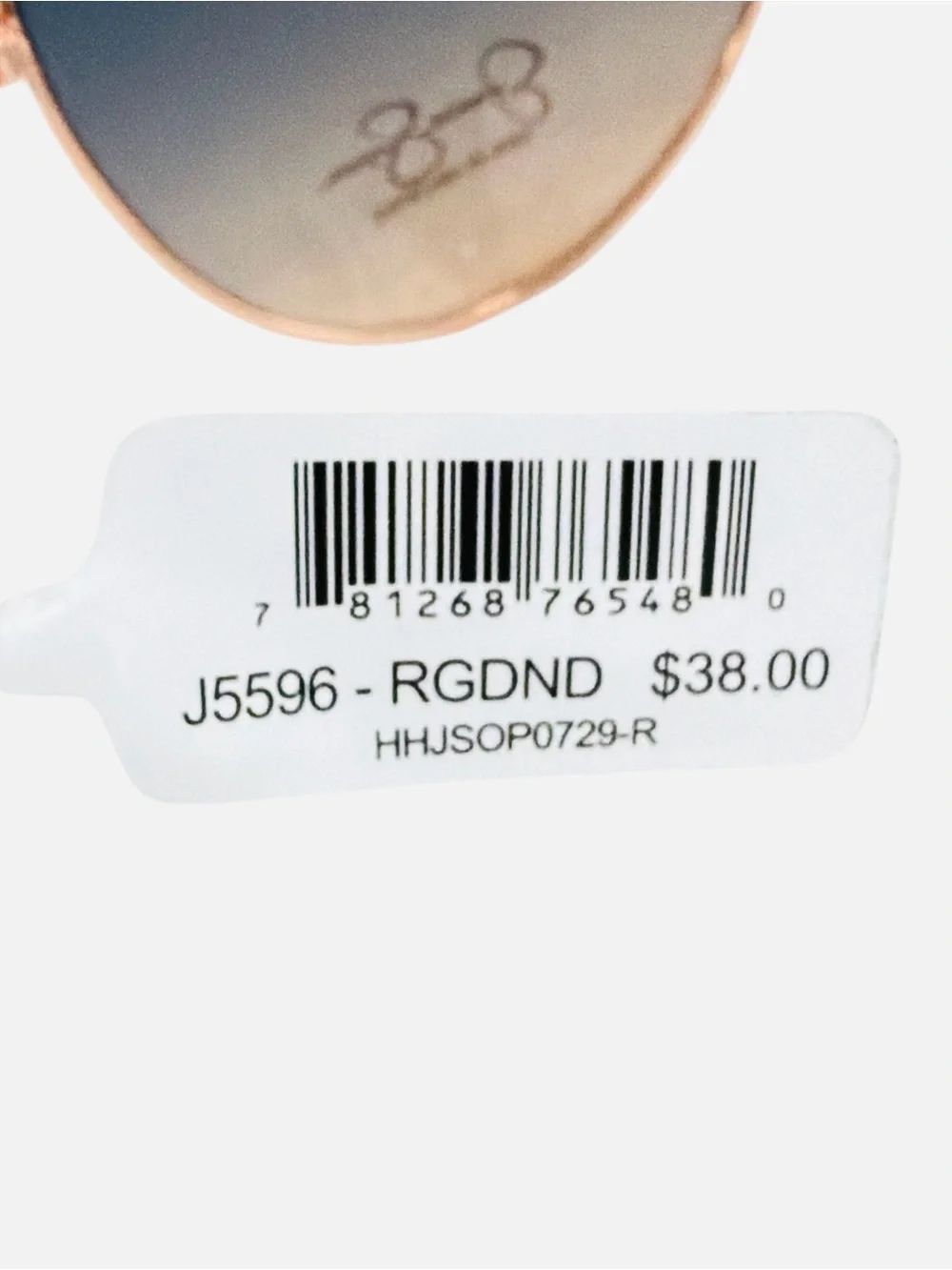 Jessica Simpson J5596 Classic Metal Aviator Sunglasses Rose Gold/Blue